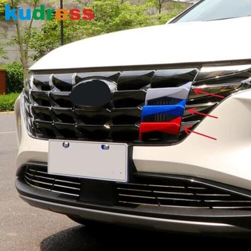 For Hyundai Tucson 2021 2022 ABS Front Racing Grille Cover Trim Stickers Air Grill Radiator Trims Car Styling 3 Colors