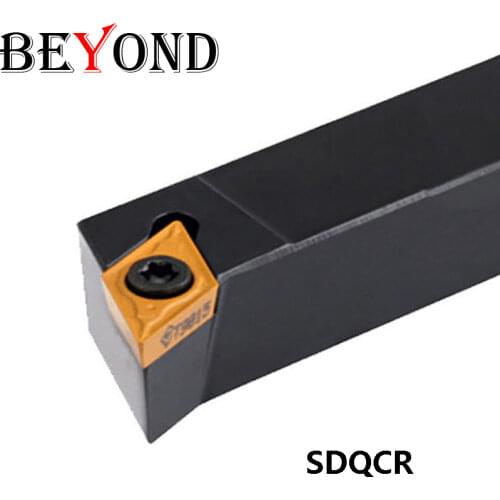BEYOND Lathe Tool Holder External Turning Boring Cutter Bar Shank Solid Carbide Inserts SDQCR 1616 SDQCR1212H11 12mm 16mm