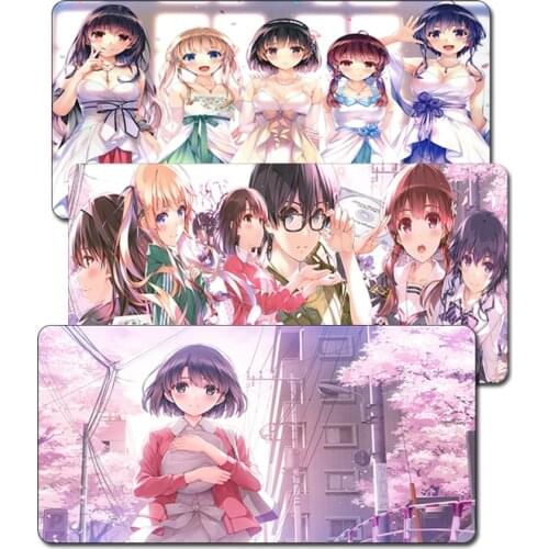 Japan Large Rubber Anime Mousepad Sexy Girl Otaku Gaming Mouse Pad Gamer Saenai Kanojo no Sodatekata XL Laptop Computer Desk Mat