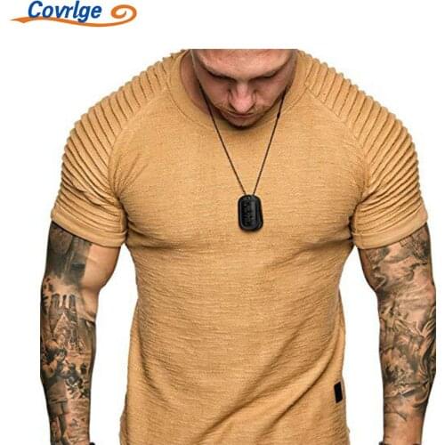 Covrlge New T-shirt Daily Casual Comfortable Breathable All-match Sports Loose Retro Style Best Seller Mens Clothing MTS674