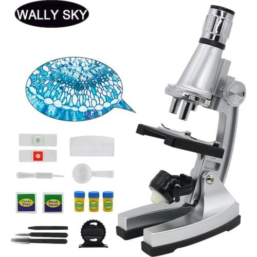 Kids Present Microscope 1200X Lab LED Biological Microscope Home School Educational Microscope Refined Toy Gift Biological Kit