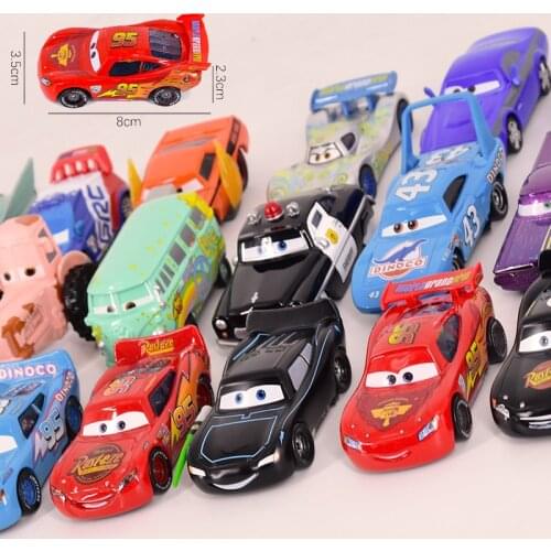 Disney Pixar Cars 2 3 Lightning McQueen Mater Jackson Storm Ramirez 1:55 Diecast Vehicle Metal Alloy Boy Kid Toys Christmas Gift