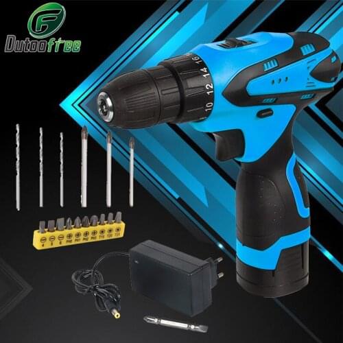 Tungfull Cordless Screwdriver Electric Drill Two-Speed Rechargeable Lithium Battery Electric Screwdriver with 16pcs Bits 16.8V
