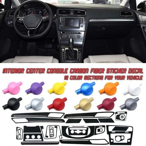 5D Gloss Carbon Fiber Vinyl Film Interior Center Console Sticker For VolksWagen Golf 7 2013-2016