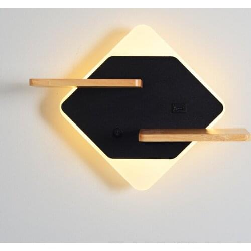 Creative Mobile Phone Charging Bedside Lamp Living Room Hotel Room Wall Lamp Post-Modern Gold Light Luxury Wall Lamp