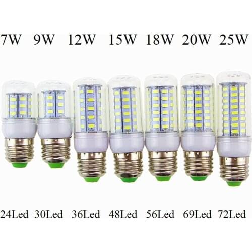 Lampada 10pcs E27 E14 B22 GU10 G9 5730 SMD 220V/110V 7W 9W 12W 15W 18W 20W 25W LED Lights Corn Bulb lamp Christmas Candle Light