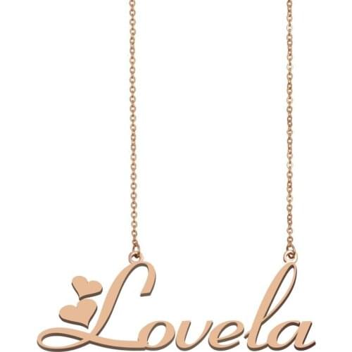 Lovela Name Necklace , Custom Name Necklace for Women Girls Best Friends Birthday Wedding Christmas Mother Days Gift