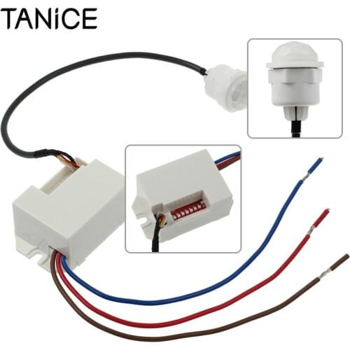 TANiCE Mini PIR Motion Sensor Detector 360 Degree Recessed Light Switch 800W 220-240V Indoor Outdoor Energy Saving Switch Device