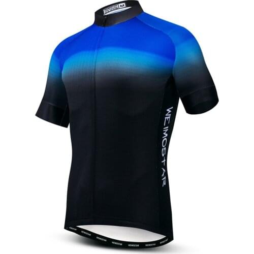 Weimostar 2019 Pro Cycling Jersey Men Blue Summer MTB Bike Jersey Breathable Cycling Shirt Racing Bike Clothes Jerseys Maillot