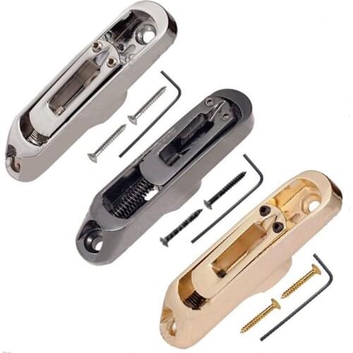 A Set 4 Pcs Individual 4 String Bass Guitar Bridge Saddles Tailpiece Chrome Black For choose guitar accessories parts