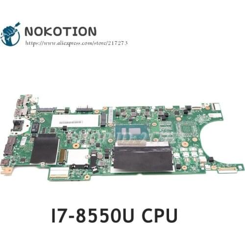 NOKOTION For Lenovo ThinkPad T480S Laptop motherboard SR3LC i7-8550U CPU 8G RAM 01LV606 ET481 NM-B471 MAIN BOARD