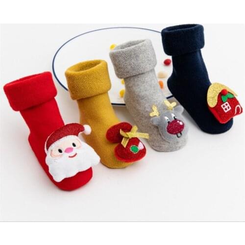 Newborn Baby Socks Baby Boys Girls Christmas Floor Cute Socks Anti-Slip Baby Step kids Socks Cotton No-slip Socks