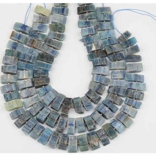 Approx 34pcs/strand Natural Blue Kyanite Slab Slice Loose Spacer Beads For Women Bracelet Necklace Jewelry DIY Making