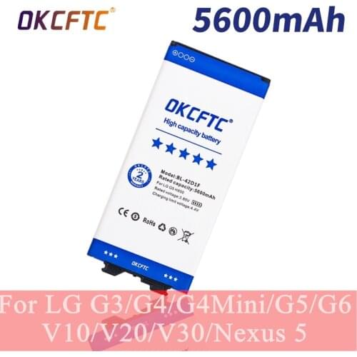 Original Battery For LG G3 G4 G4Mini G5 G6 V10 V20 V30 Google Nexus 5 BL-53YH BL-51YF BL-42D1F BL-45B1F High Capacity Bateria