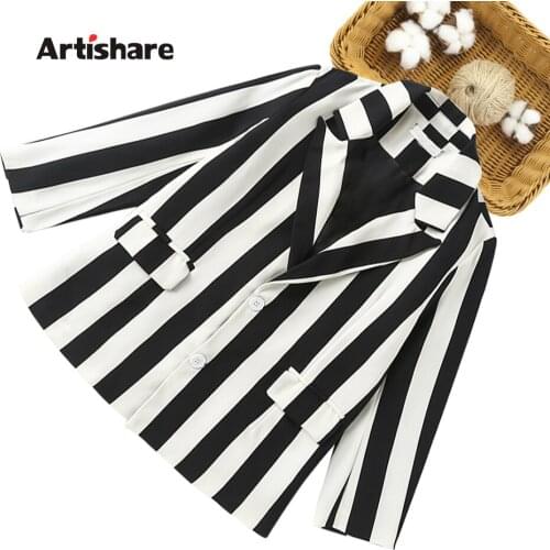 Coat For Girl Striped Girls Coats Kids Casual Style Kids Coat Spring Autumn Winter Kids Clothes 6 8 10 12 14