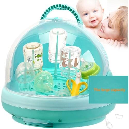 Portable Baby Bottle Rack Storage Box Organizer Dust Proof Drying Shelf Box Baby Milk Feeding Bottle Dryer Box Baby Accessory