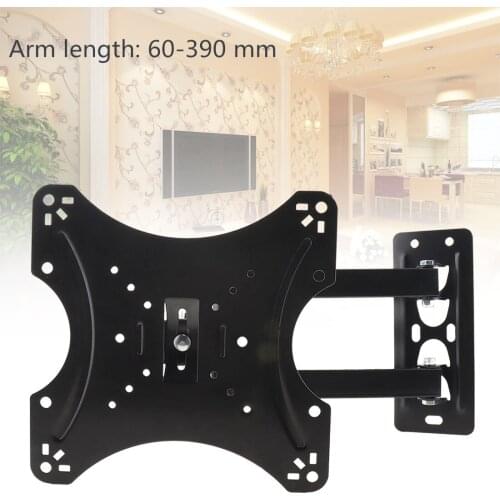 18KG Adjustable TV Wall Mount Bracket Flat Panel TV Frame Support 15° Tilt with Accessories for 14-42 Inch LCD LED Monitor