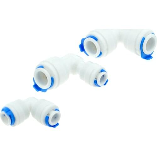 RO Water Elbow Pipe Fitting 1/4" 3/8" OD Hose Connection Reverse Osmosis Plastic Quick Coupling Connector Pure Water Purifies