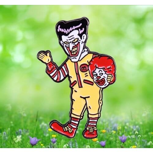 Ronald McJoker Hamburg Uncle Joker Red M Logo the Clown Prince of Crime enamel pin brooch