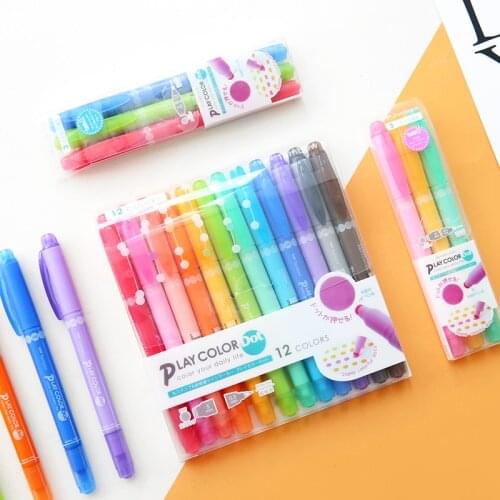 1set Tombow Double Tip Watercolor Pen PLAY COLOR Dot WS-TP 3/12 Color Set Student Highlighter Dot Markers Drawing Pen