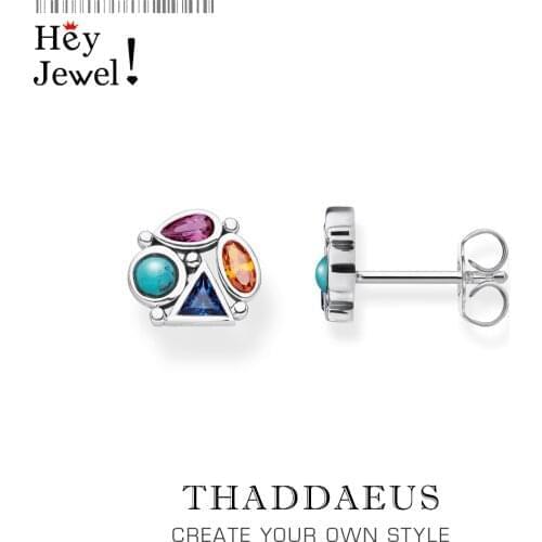 Play of Colours in Paradisiacal Nature Studs Earrings,Bohemia 925 Sterling Silver Jewerly For Women,2020 Happiness Freedom Gift