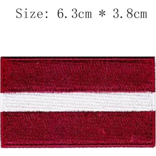 Latvia embroidery flag Wholesale price city falg iron sew on 100% stitches german left chest badges for clothes badge military