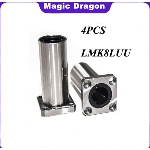 High quality 4pcs/lot LMK8LUU Square Flanged Type Linear Bushing Ball Bearing CNC Parts 3D Printer Ultimaker 2 Heating Bed