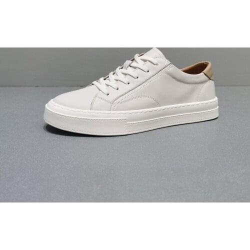 Yomior New Fashion Men Casual White Shoes Italian Genuine Cow Leather Lace-up Breathable Flats Loafers Sneakers Designer Shoes