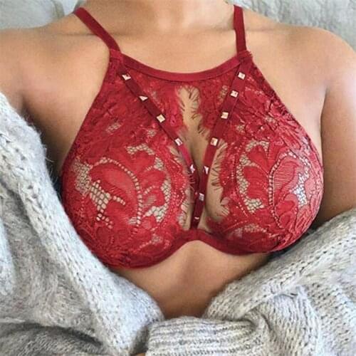 Women Lace Bras Female Adult Sexy Rivet Adult Erotic Underwear Breathable Hot Sale Lingerie Bra Womens Underwear 2021 Thin New
