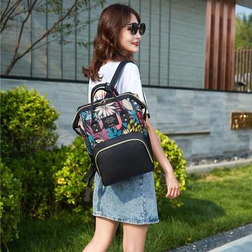 In Winter 2020 The New Printed Multifunctional Mummy Bag Large Capacity Mother and Baby Bags Travel Backpack