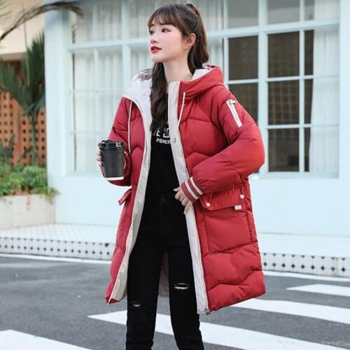 Winter Hot Sales Cotton Long Sleeve Women Down Jacket Hooded Pure Color Korean Style Casual Down Jacket