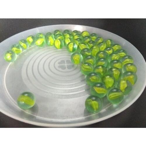 1.6 cm Round 3 petals Pachinko glass ball green gardening decoration stone checkers cat toy fish tank Loose 50 pcs per lot