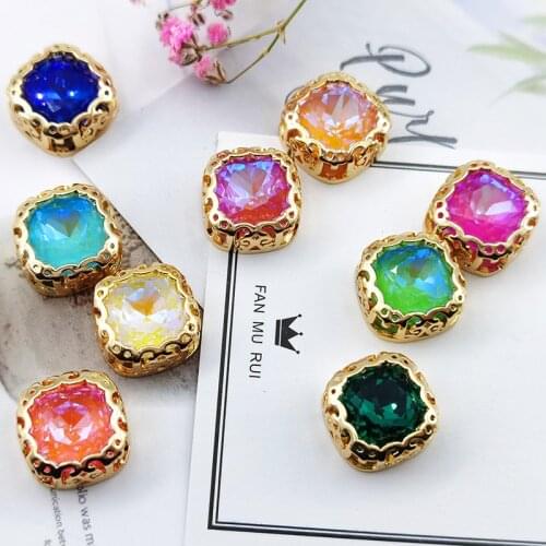 10x10mm Glass Crystal Charms Beads Button Sewing supplies fabric Nest Claw cup strass crystal Garment Beads DIY Clothing Design