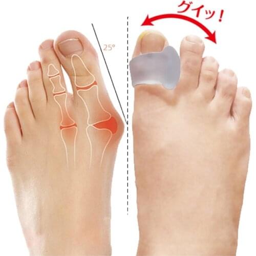 2Pcs=1Pair Silicone Gel Big Toe Separator Bunion Adjuster Foot Fingers Protector Bone Hallux Valgus Corrector Foot Care Pedicure