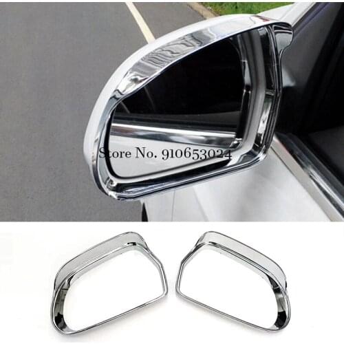 For Audi A4 S4 2008 2009 accessories ABS Chrome Car side door rearview mirror block rain eyebrow Cover Trim Car Styling 2pcs