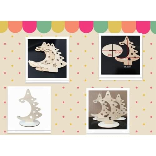 2pcs Christmas Decoration Wood Slices With Stand Christmas Wooden Tree Star Crafts For DIY Christmas Ornaments Kids Gifts Crafts