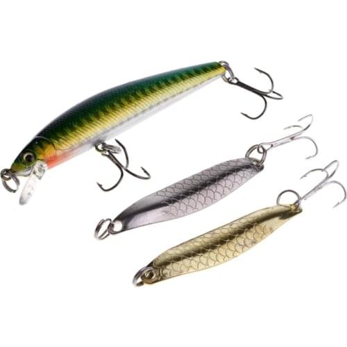 33Pcs Fishing Lure Kit Hard Bait Fishing Lure Hook Baits with Box