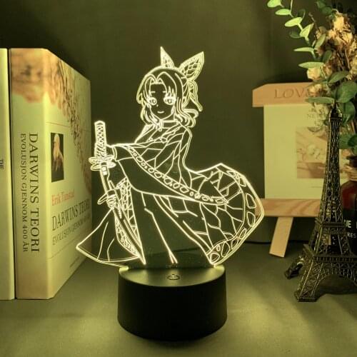 3D Lamp Anime Kocho Kanae Light for Bedroom Decor Child Kids Birthday Gift Manga Kocho Kanae Lamp Kimetsu No Yaiba
