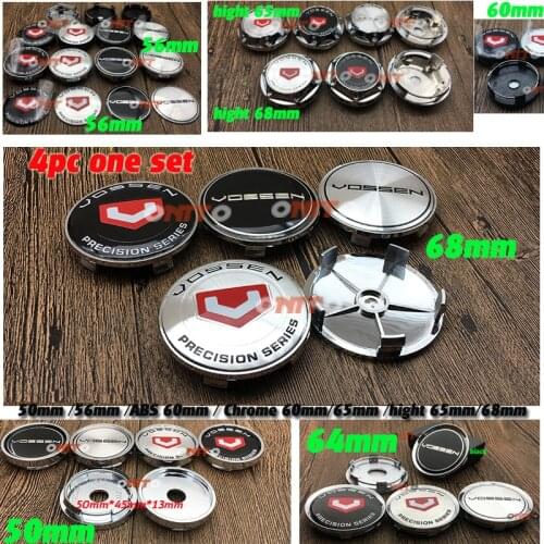 4x Aluminum ABS plastic 45mm 50mm 56mm 60mm 65mm 66mm 68mm Vossen Emblem Car Accessorie Decoration vossen logo wheel center caps