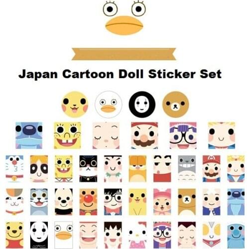 40pcs/New Japan Cartoon Doll series Label Sticker set sealing sticker DIY Multifunction Decoration sticker