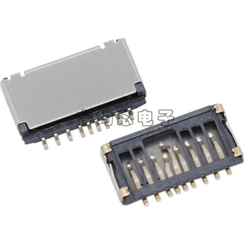 50PCS/Lot Simple Short Micro SD TF Card Holder Connector 8P 1.5H For Memory Card