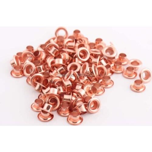 500pcs/lot 8mm outer Rose gold color Eyelets with washer Gromment garment eyelets for belt bag accessories