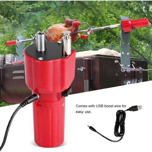 5V Solid Construction Barbecue Grill Rotator Motor BBQ Roast Bracket Accessories with USB Wire
