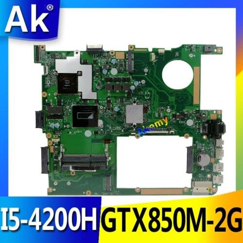 AK N751JX Laptop motherboard I5-4200H GTX850M-2G for ASUS N751JX N751J N751 Test mainboard N751JX motherboard test 100% ok