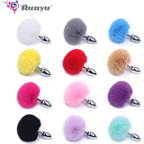 12 colors anal plug Kawaii Bunny Tail Butt Plug Cute Rabbit Tail Anal plug for Cosplay Games Sexy Erotic Gift sex toys for women