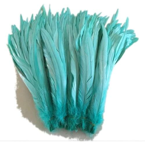 Free shipping 500pcs Mint green 35-40cm/14-16"Rooster tail feather DIY feather clothing jewelry accessories / wedding Party