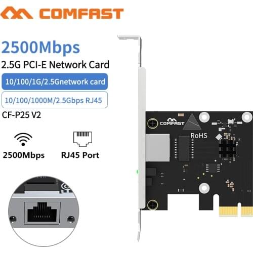 CF-P25 2.5Gbps Gigabit PCI-E Express Wireless Adapter 10/100/1G/2.5Gbps PCIE-X4 Network card 2500Mbps Gaming Transmission Dongle