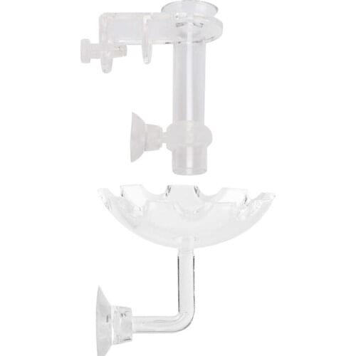 BMBY-Aquarium Shrimp Feeding Dish and Tube Acrylic Shrimp Fish Food Feeder Bowl Feeding Container for Aquarium Fish Tank