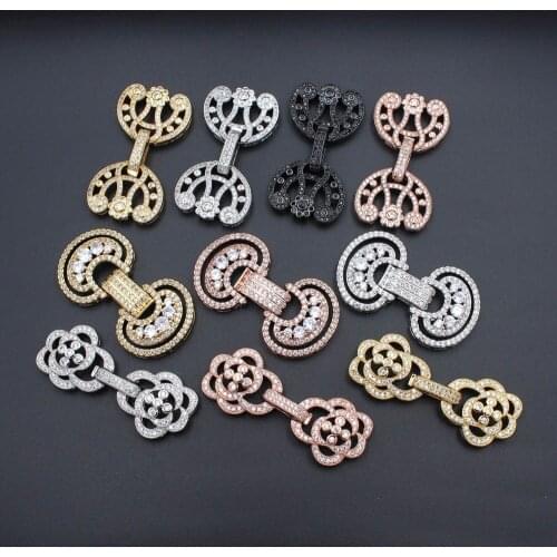 DIY Beadwork Jewelry Findings Supplies Gold Silver Black Color Fastener Closure Clasps For Natural Stones Pearls Jewelry Making