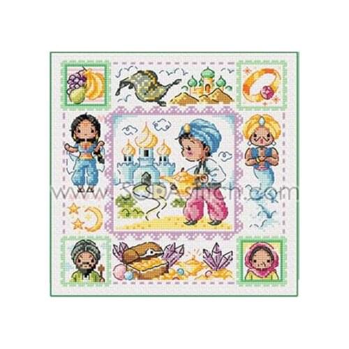 Hh TOP Cross stitch kits Lovely Counted Cross Stitch Kit Aladdins Wonderful Lamp Fairy Tales Fairytale Fairyland SO